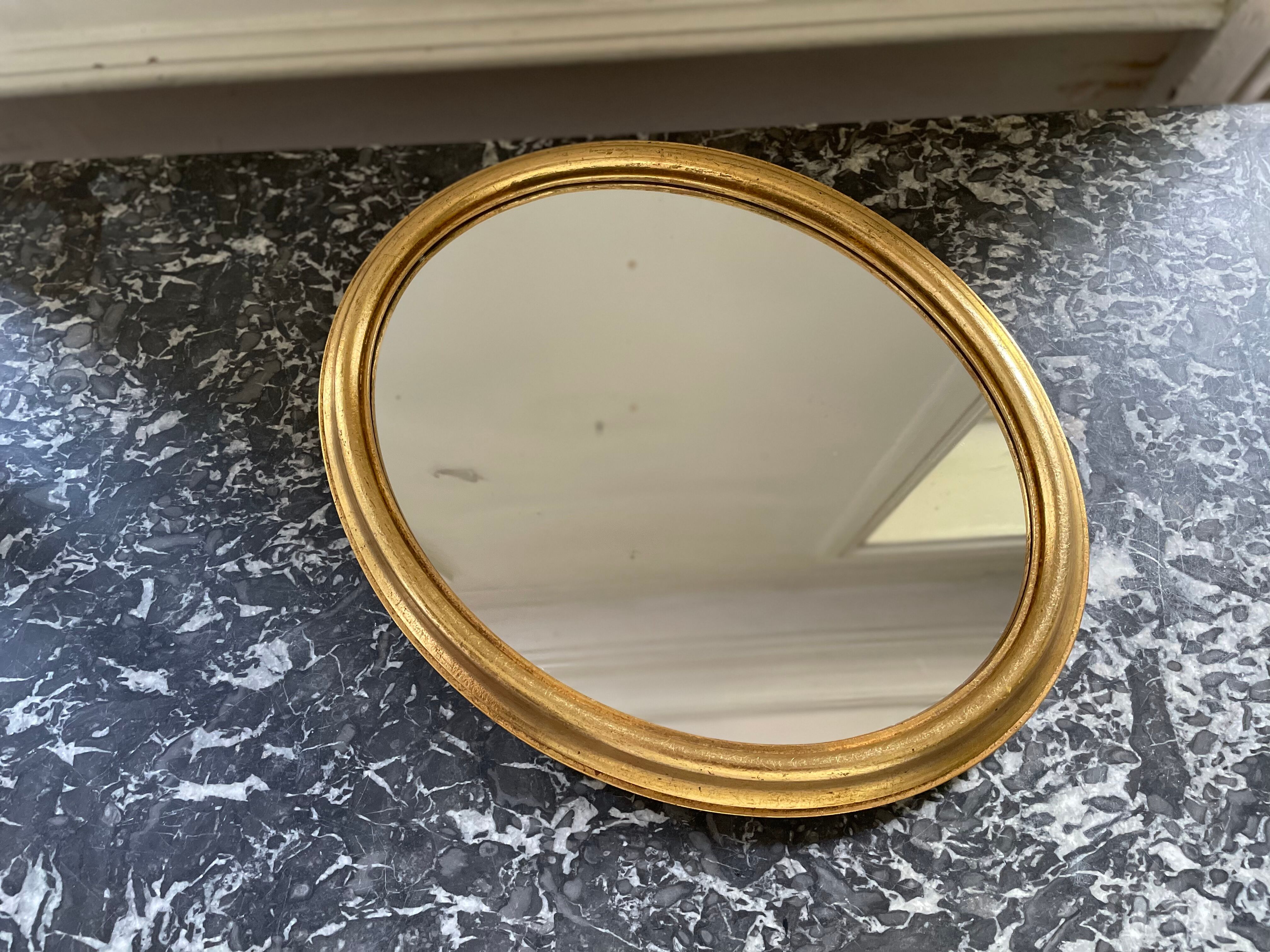 Oval Gold Mirror 1960 31x39cm