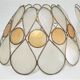 Pair of Capiz mother-of-pearl lampshade and vintage gilded metal