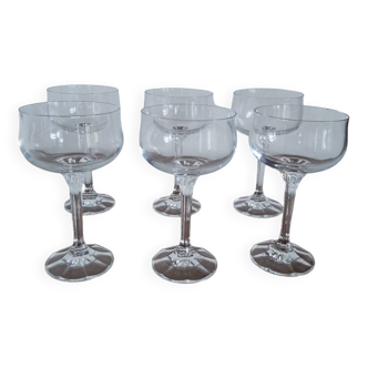 6 coupes à champagne en cristal de bohème Diana