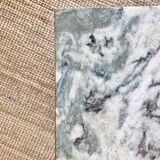 Coffee table in brass and green marble