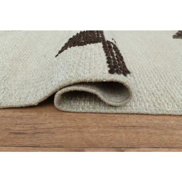 1970s Vintage Turkish Oushak Handmade Wool Cotton Beige Runner Rug 88x279