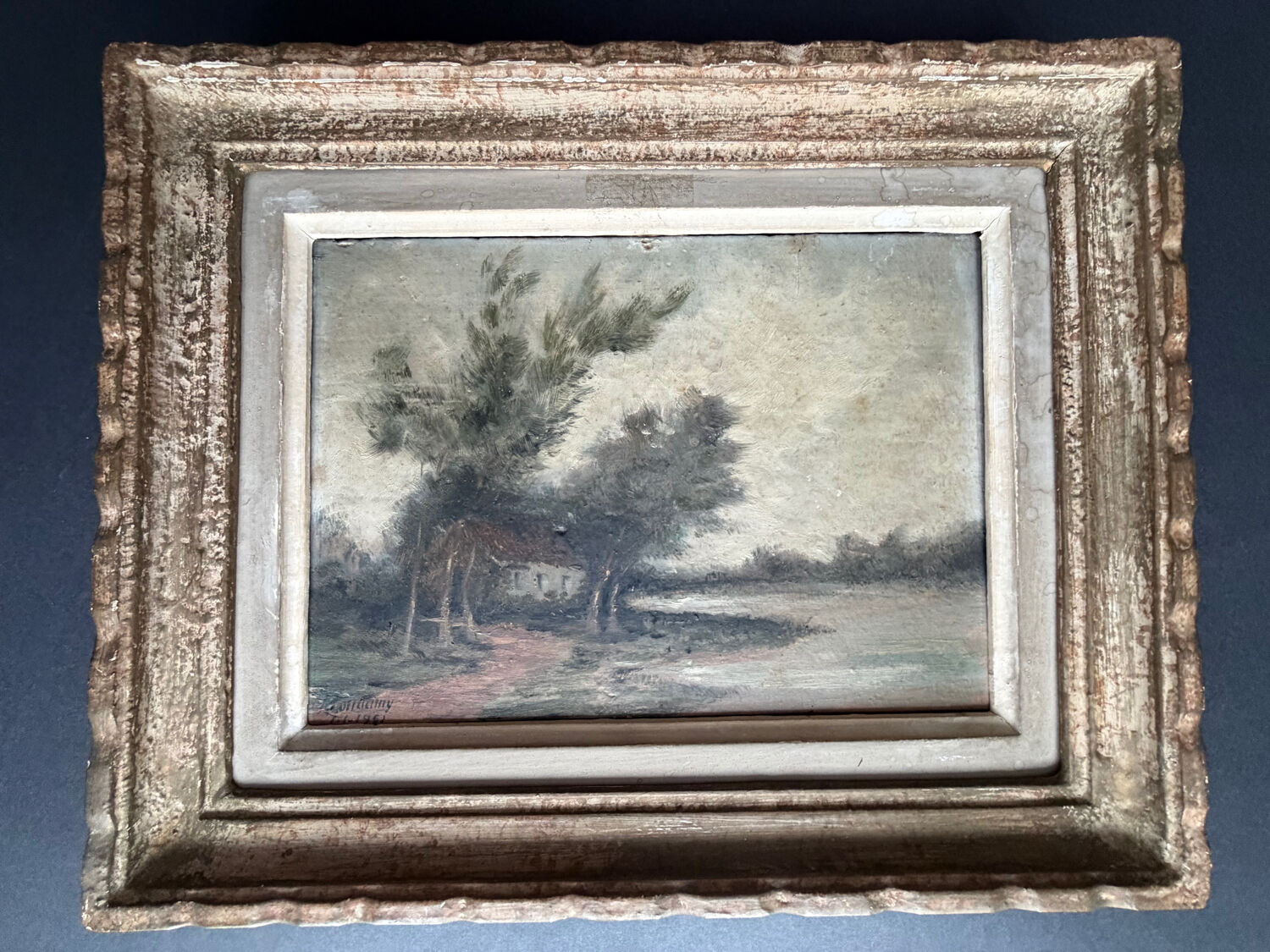 Painting: oil on panel - landscape