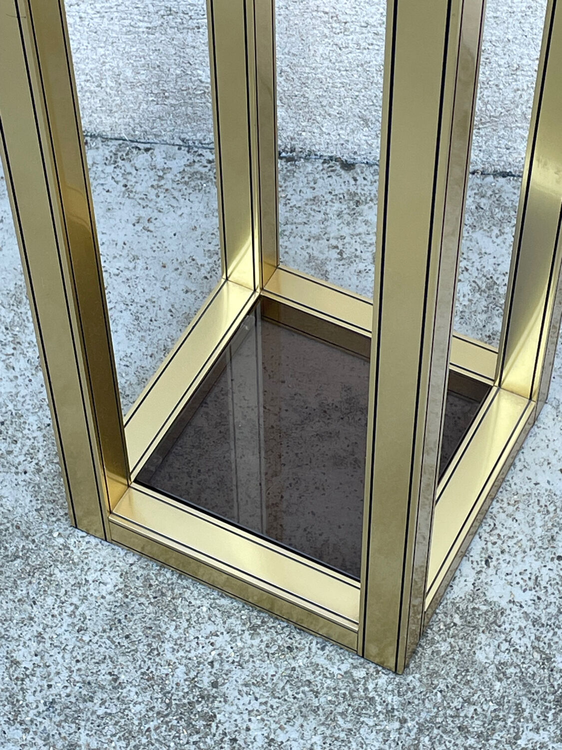 Modern vintage gold-plated console table