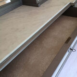 Commodity mirror year 1900 - 1920 Painted wood and white marble