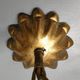 Large Italian Foliage Cage Chandelier - 1960s Art Crafts - Gold Metal