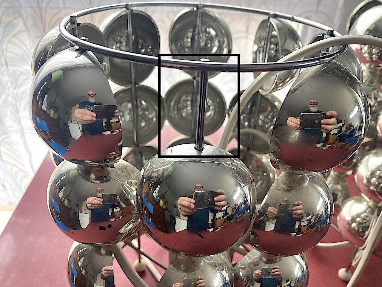 Pair of 70s metal lamps