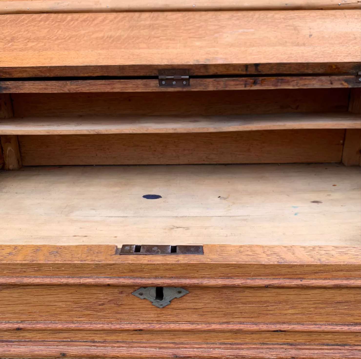 Oak sloping secretary