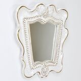 Art Deco Wall Mirror Theatre in Terracotta by Gmundner Keramik, Austria, 1930s