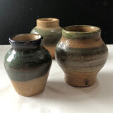Set of 3 stoneware pots by Jules Guérin