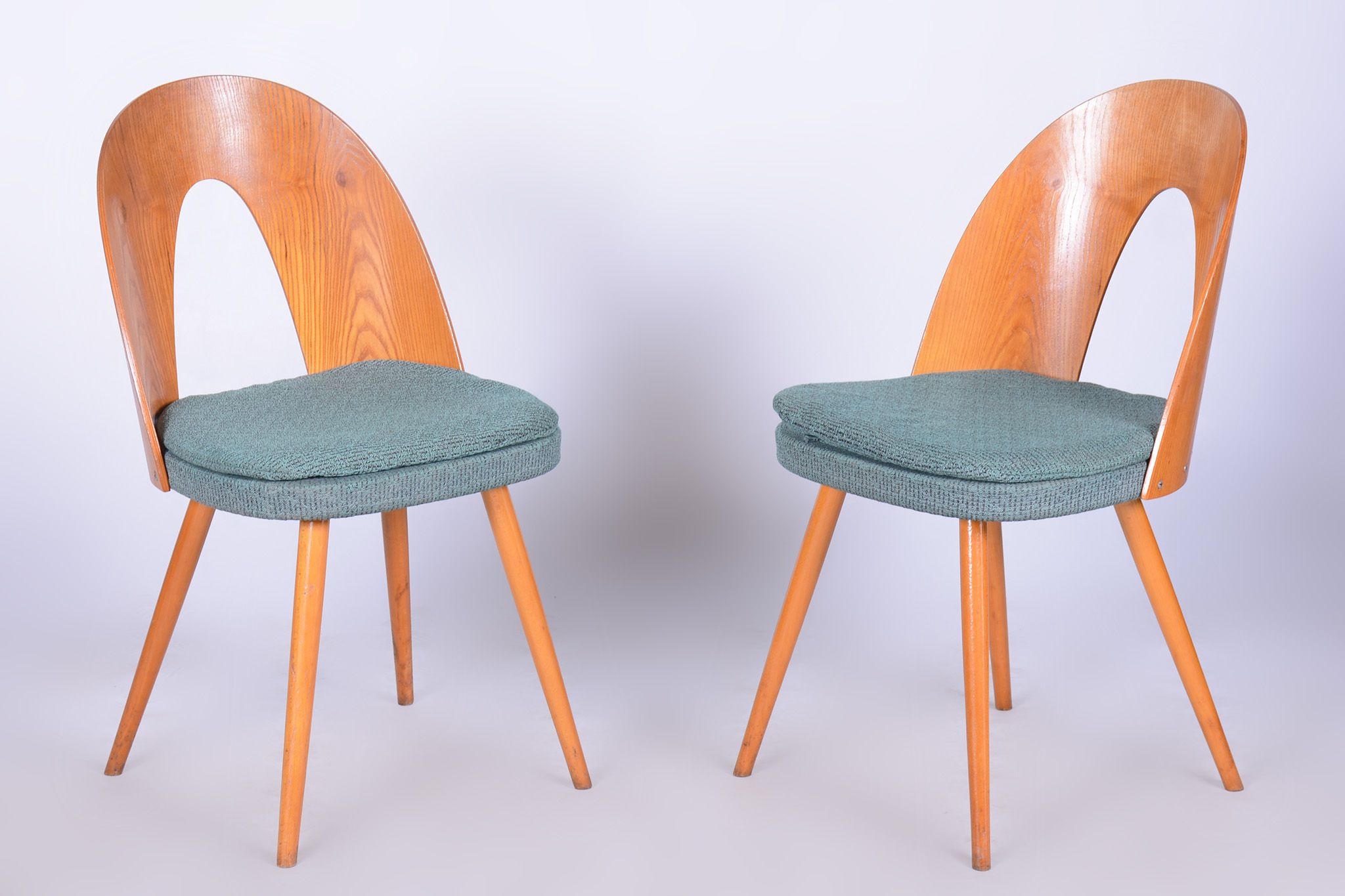 Set of Four Original Midcentury Ash Chairs by Antonin Suman, Czechia, 1930s