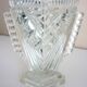 Vase losange art déco, cristal de bohême marqué "Tchécoslovaquie", décor géométrique