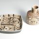 Scandinavian Modern Plate and Vase, ceramic, "Baca", Fajance, by Nils Thorsson f