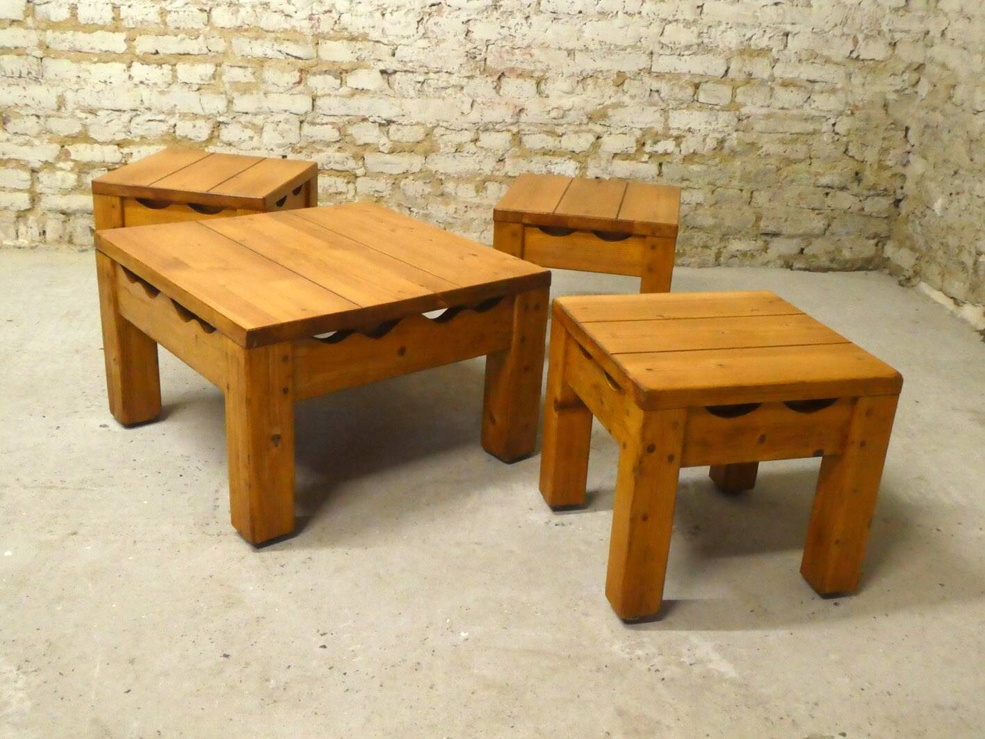 pine living room set, 1980