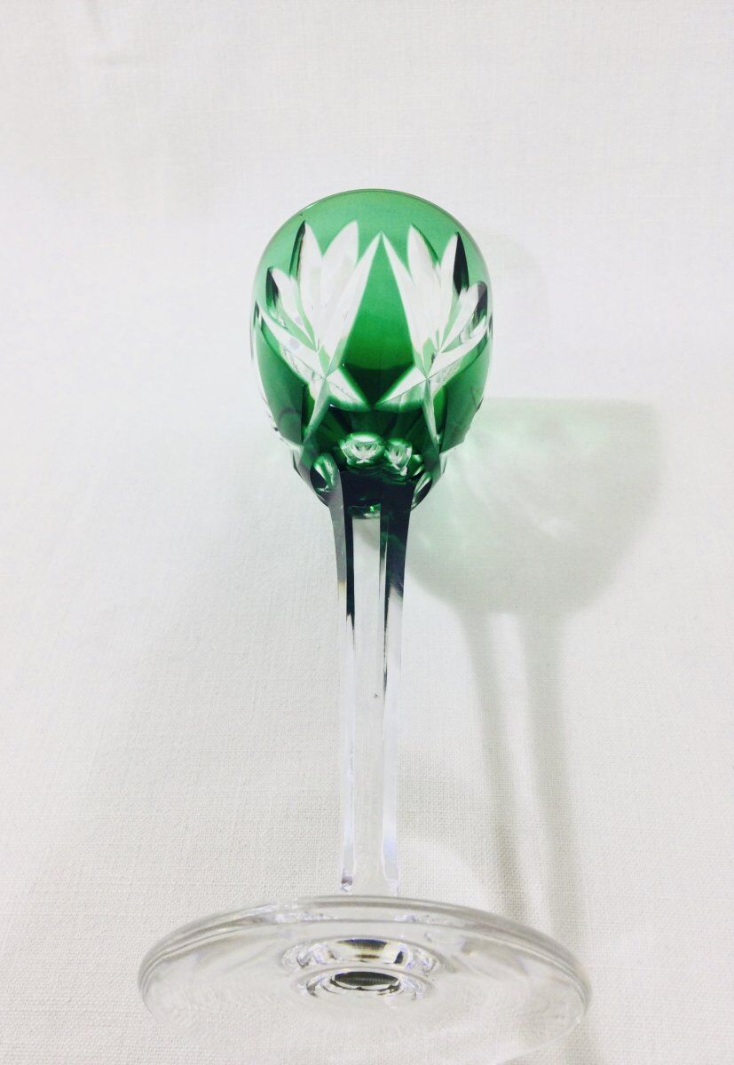 Set of 5 Rhine Roemer wine glasses in Saint-Louis crystal model Monaco