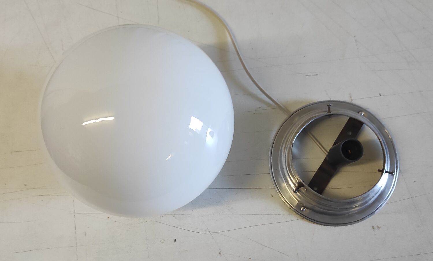Art Deco ceiling light or wall light with opaline globe, diameter 20 cm.