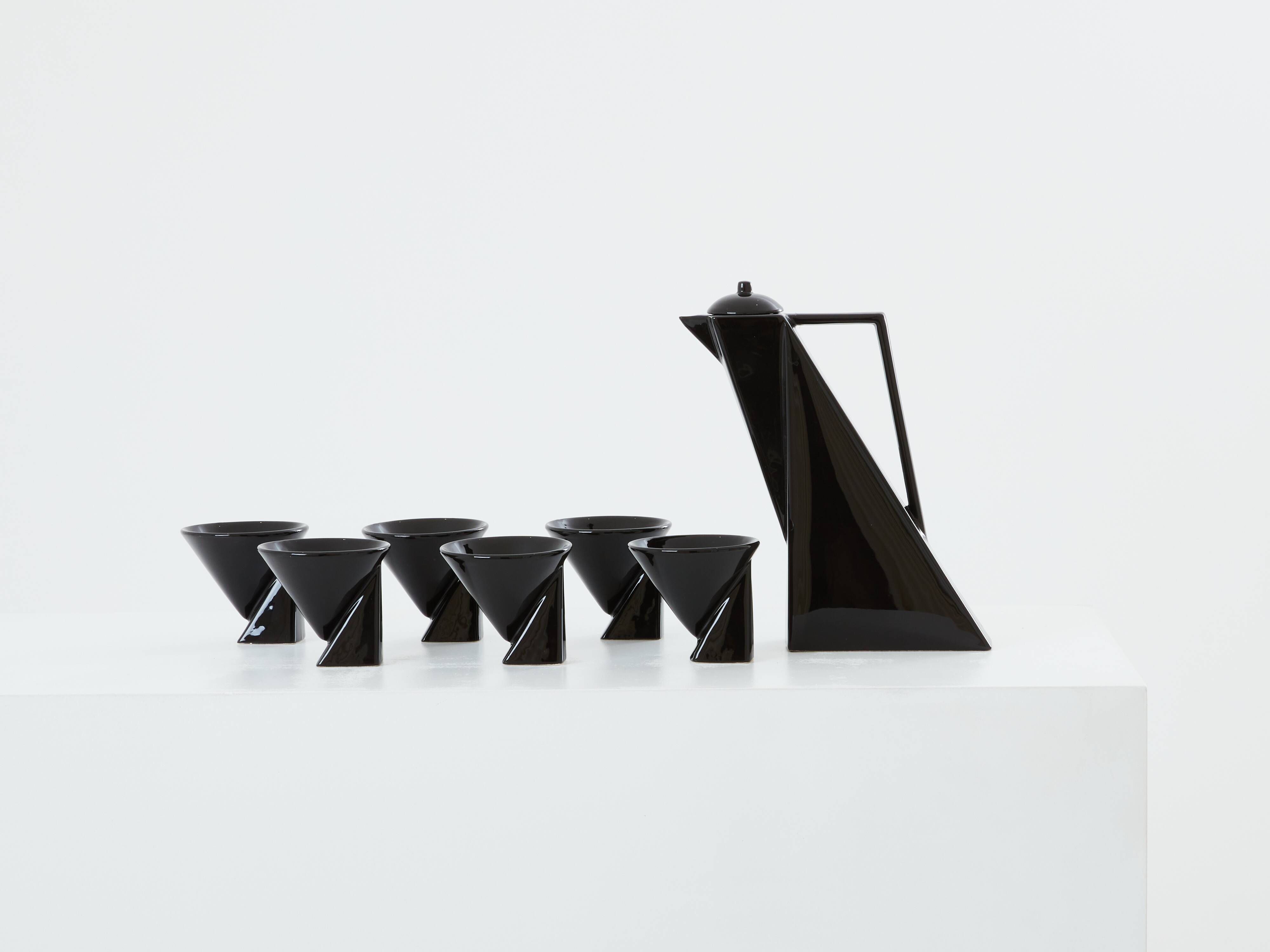Pierre Casenove ceramic coffee service for Studio Salins 1980