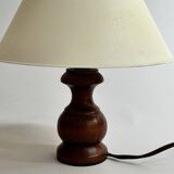 Paire de lampes en bois tourné vintage