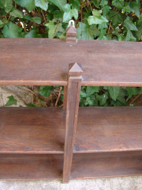 Old solid oak corner shelf