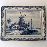 Rectangular porcelain cup Royal Delfts decoration mill 15x12 cm - Made in Holland