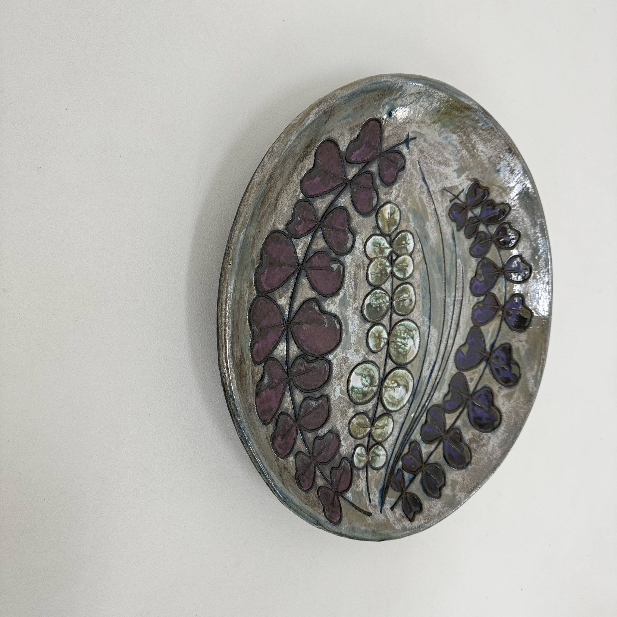 Assiette murale en céramique Rusha Handarbeit, années 1970, Allemagne