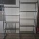 Large vintage double bookshelf from the 70s with chrome and smoked glass.