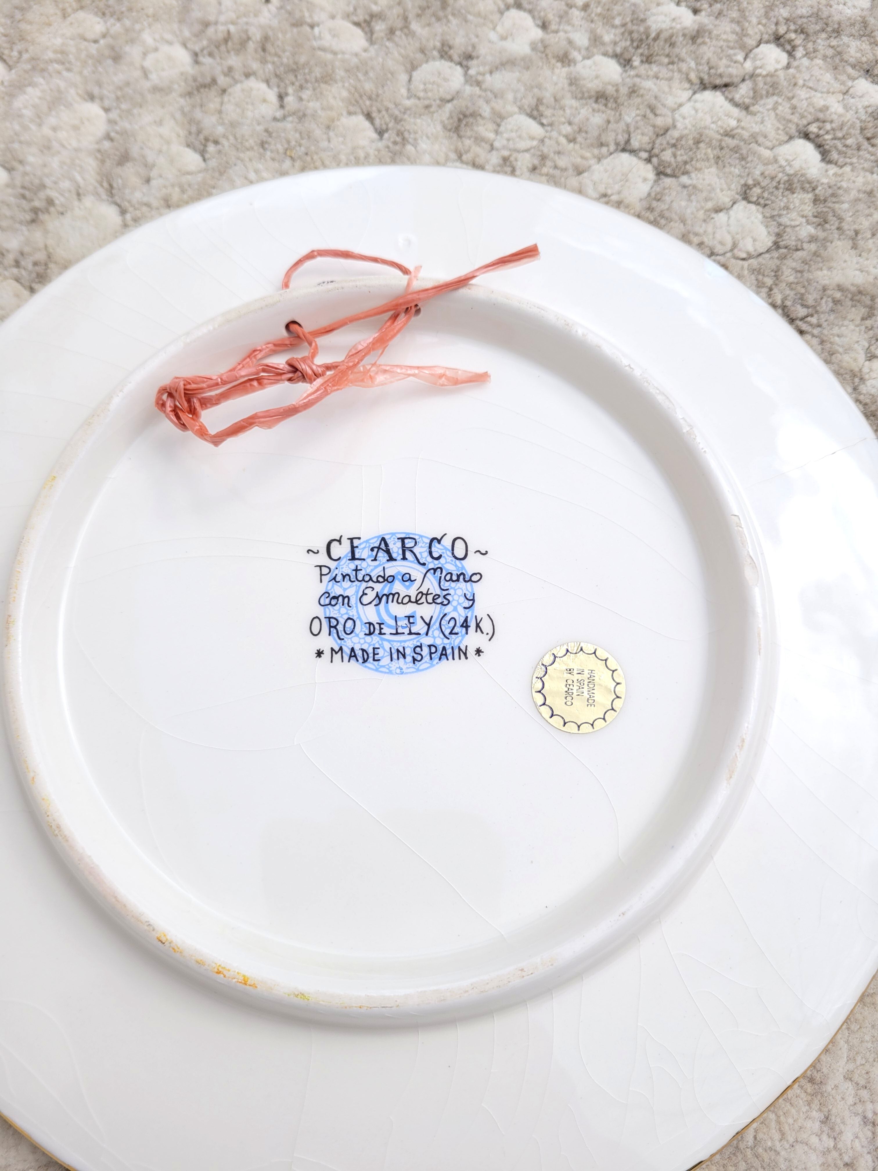 Ceramic mirror enamels Spain 22cm