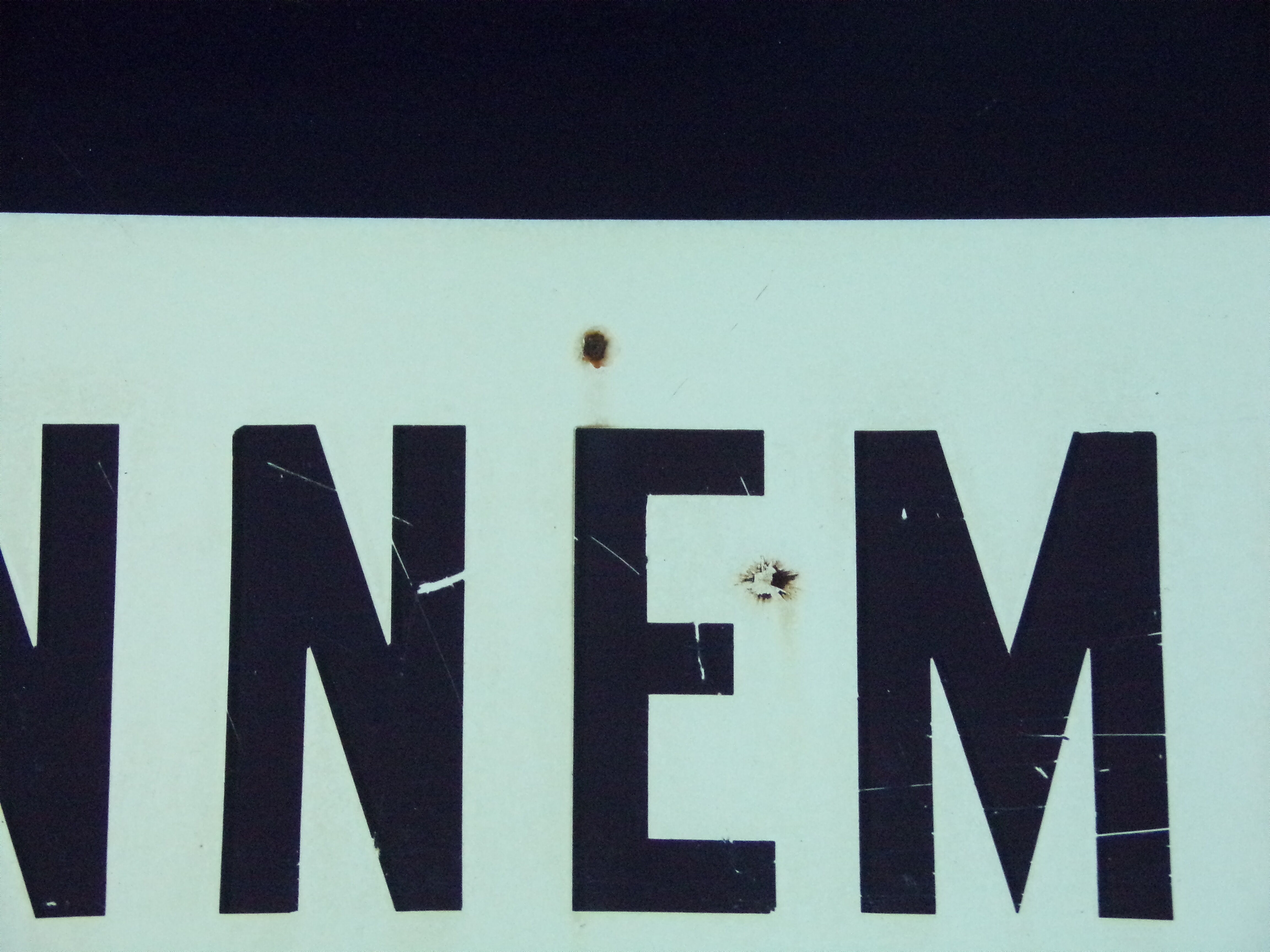 Old enamelled sheet metal panel parking prohibited