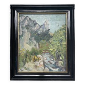 Paysage à l'huile post-impressionniste