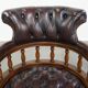 Chesterfield Office Chair on Wheels in Dark Brown Cowhide Leather