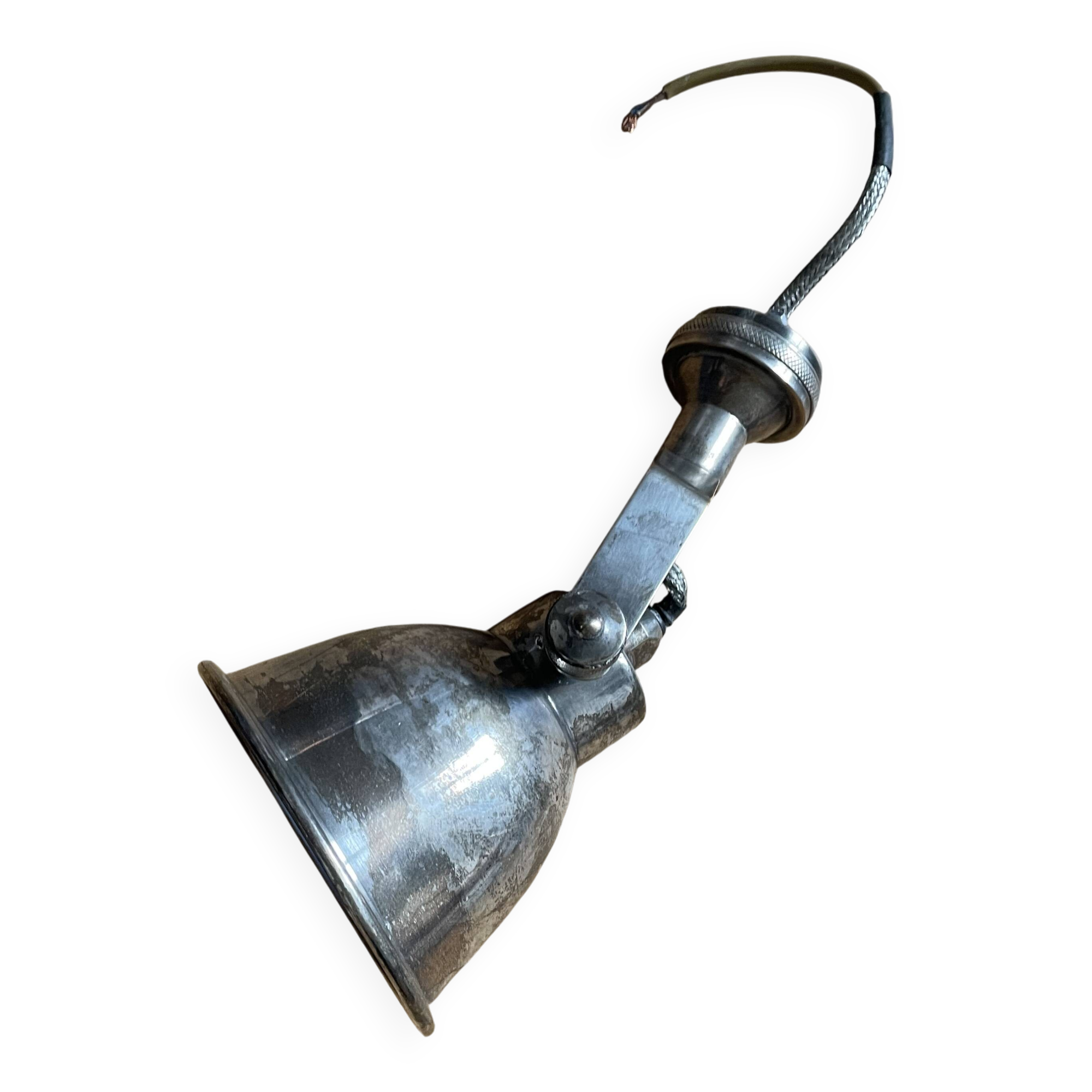 vintage silver metal wall light 250901