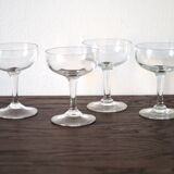 Set of 4 glass champagne glasses