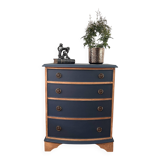 Old small rounded chest of drawers with 4 drawers