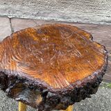Rustic farm stool 1960 brutalist vintage wood
