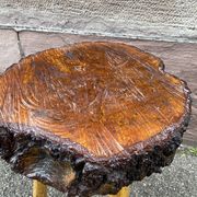 Tabouret de ferme rustique 1960 brutaliste en bois vintage