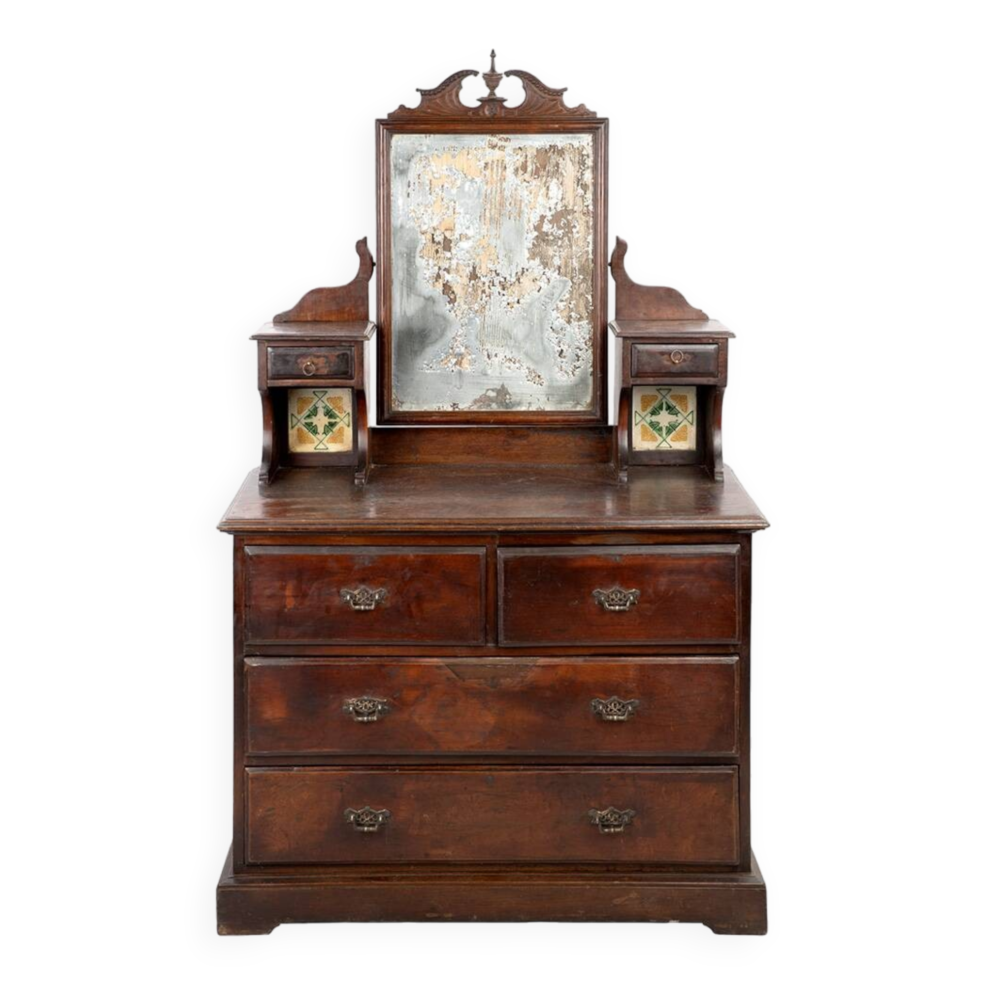 Wooden dressing table with mahogany patina