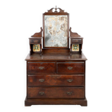 Wooden dressing table with mahogany patina