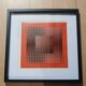 Tableau Op Art Victor Vasarely - Vintage Screen Print from the 70s Framed