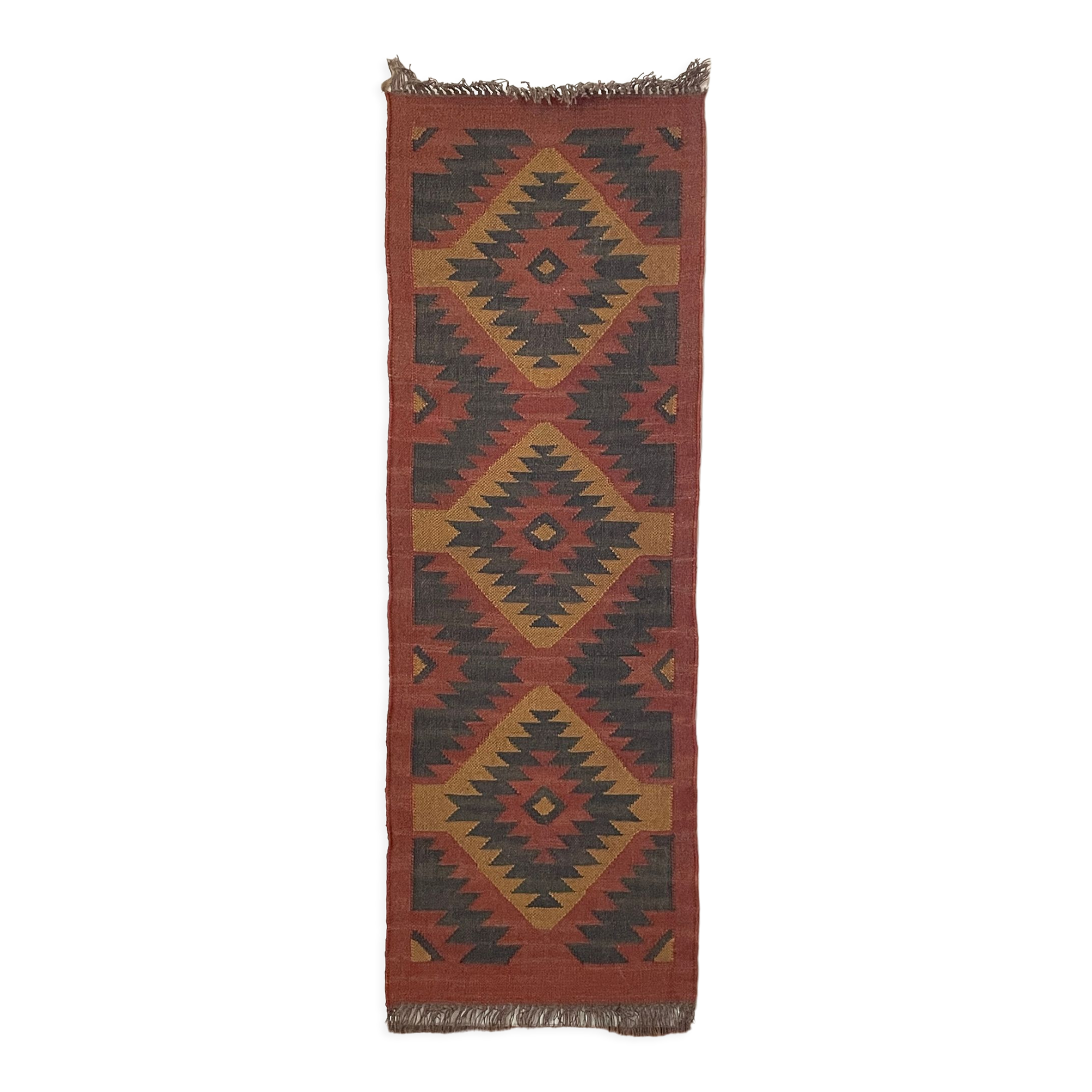 2 x 6 jute handwoven kilim runner dhurrie rug, indian