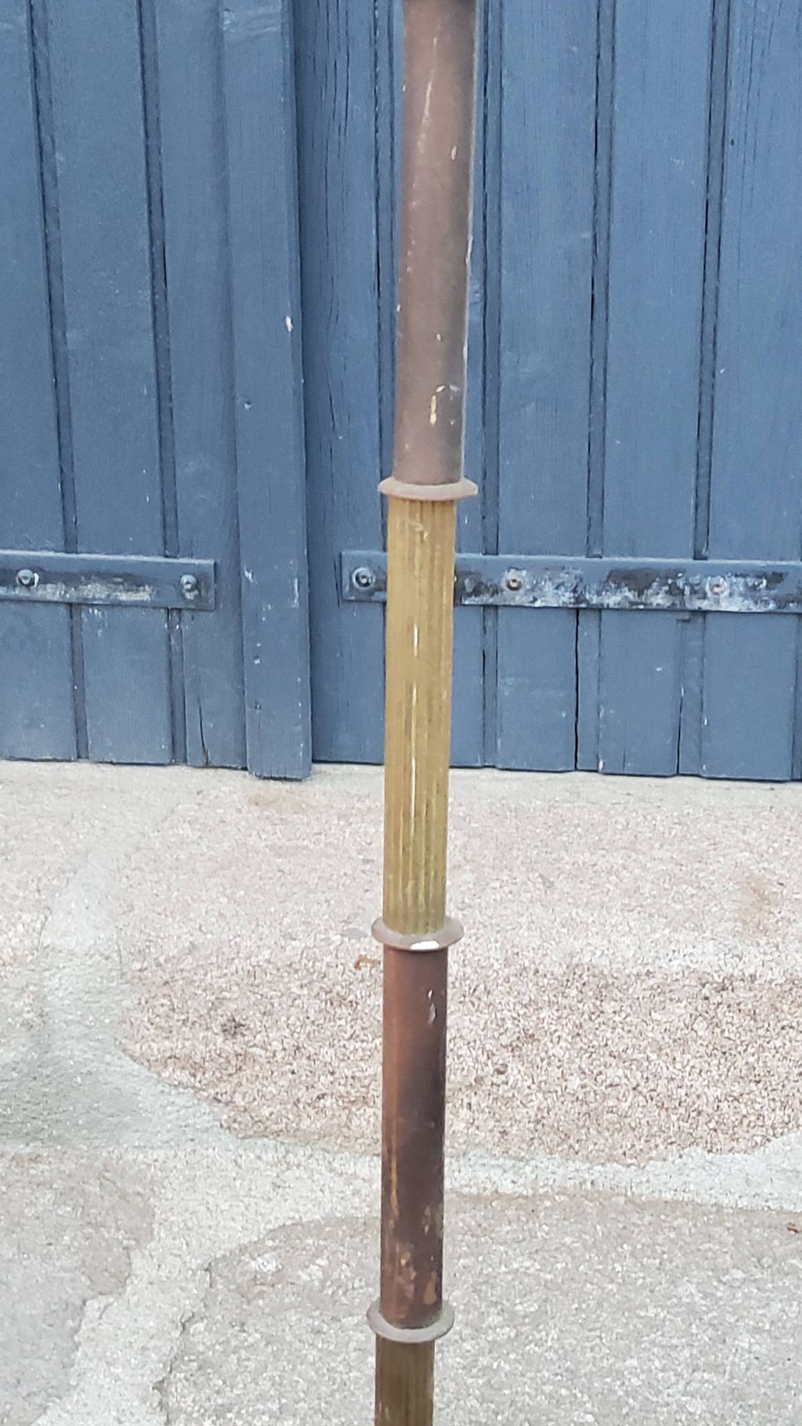 1950s floor lamp in brass with double gold and bronze patina