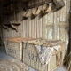 Old wicker moving trunk