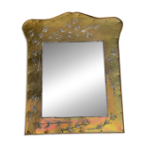 Miroir chinois en laiton doré inspiration Jean Goardère