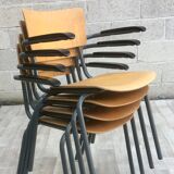 Set of 4 vintage chairs with armrests