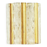 Mid-Century Modern Ice Glass & Brass Wall Light from Kaiser, Germany. 1960s