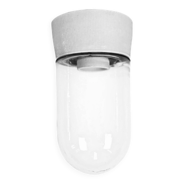 Lustre en porcelaine blanche vintage, années 1970