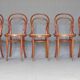 Set de 5 chaises Thonet N°14 1/2 vers 1910 cannages