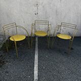 3 "Silver Moon" chairs by Pascal Mourgue for Fermob, 1985