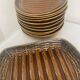 Asparagus service Sarreguemines 1 dish and 12 plates in barbotine.