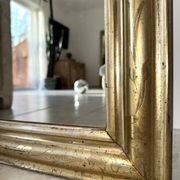 Miroir Louis-Philippe ancien feuille d’argent, XIXème