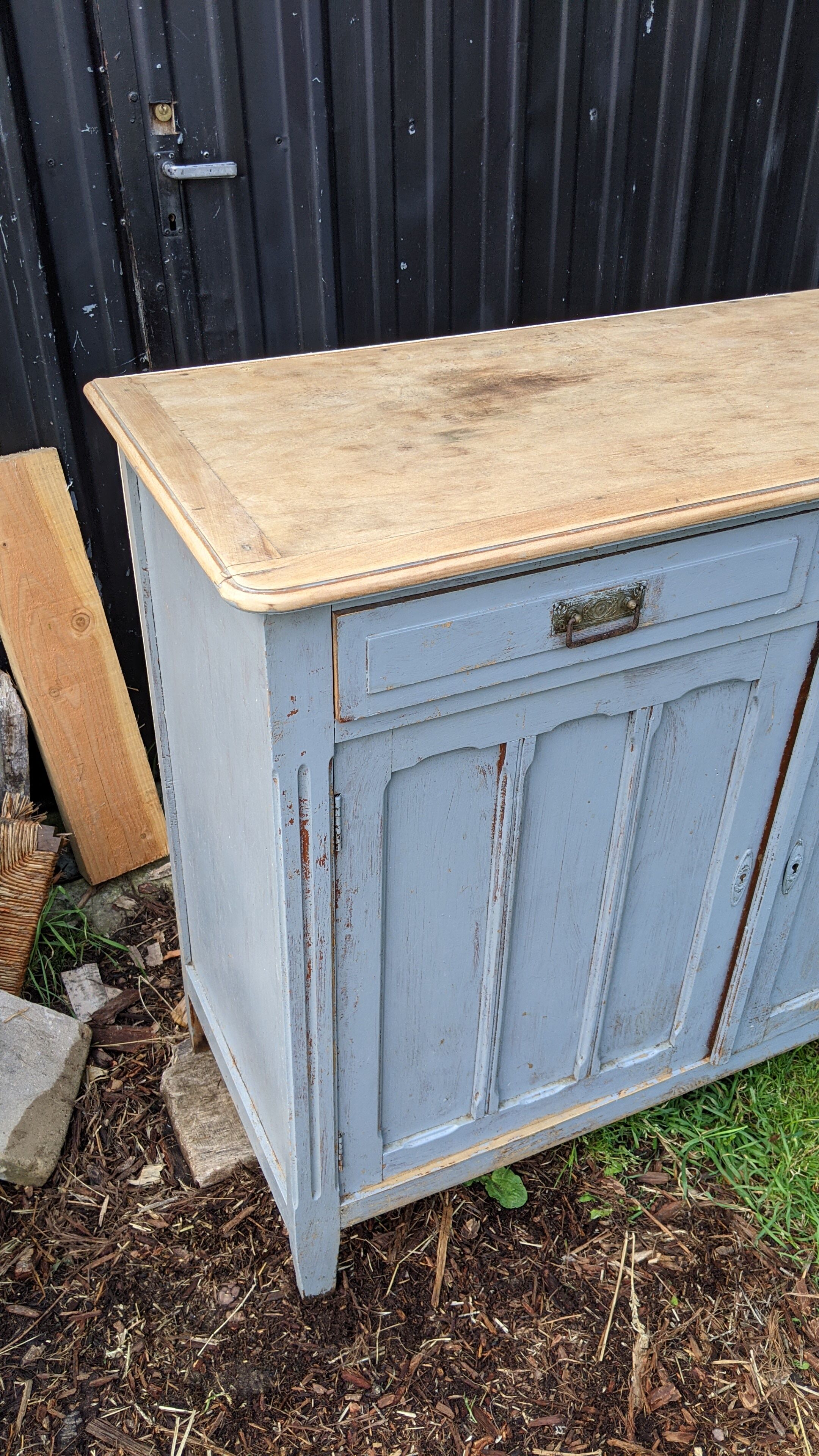 Old grey kitchen buffet