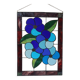 Panneau Vitrail Artisanal à Motif Floral – Verre Coloré, Technique Tiffany